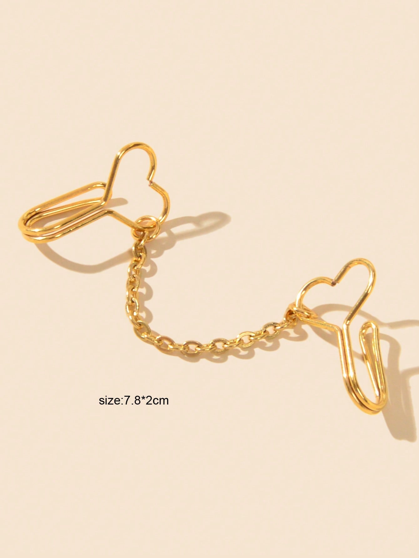 Gold & Silver Fake Nose Ring with Chain