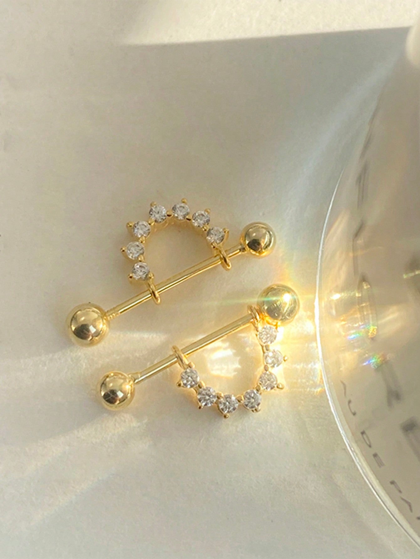 Rhinestone Decor Stud Earrings