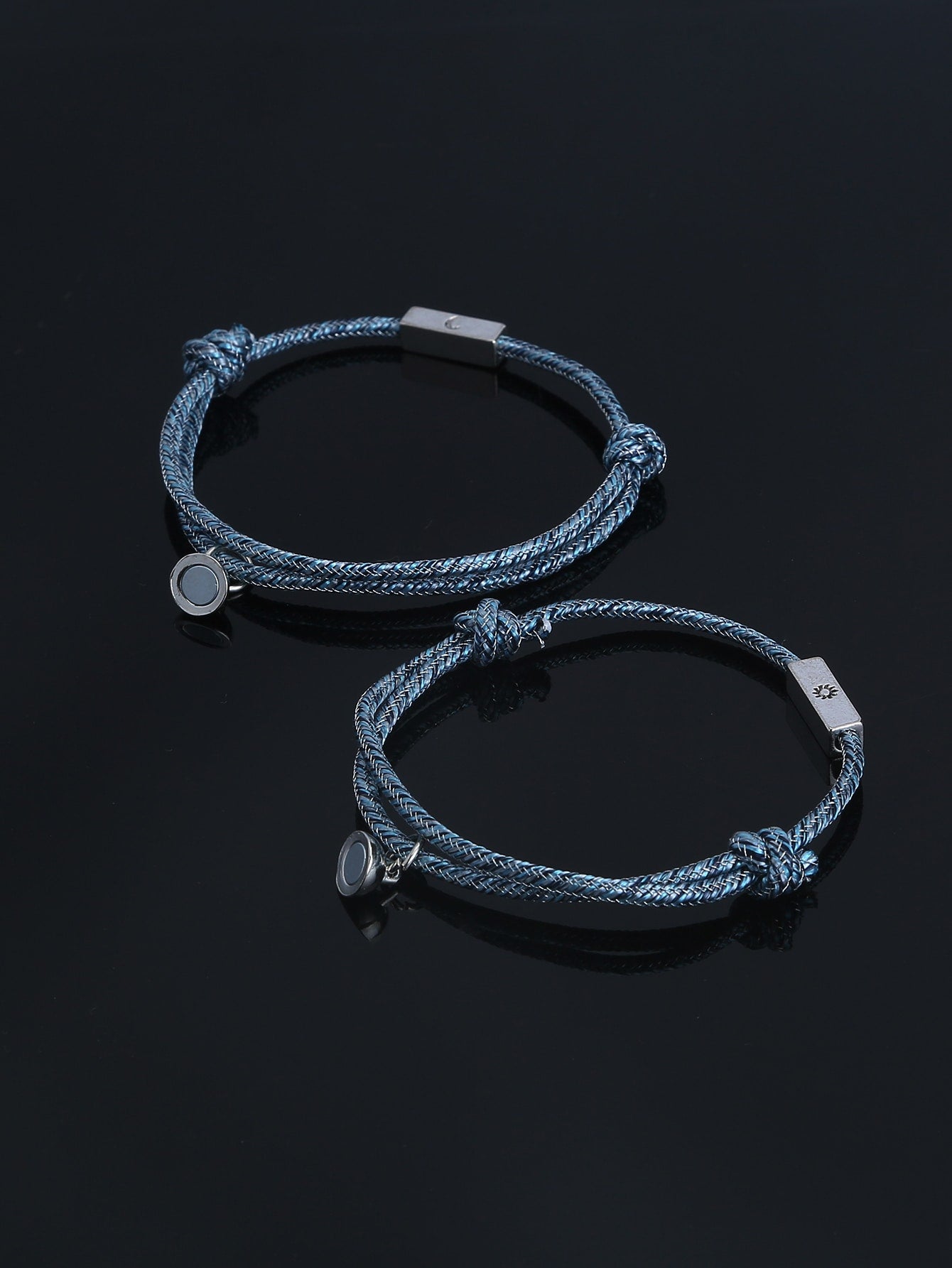 Bohemian 2 piece promise Magnetic Matching Sun and Moon Bracelets for Couples