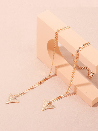 Heart Charm Arrow Face Chain