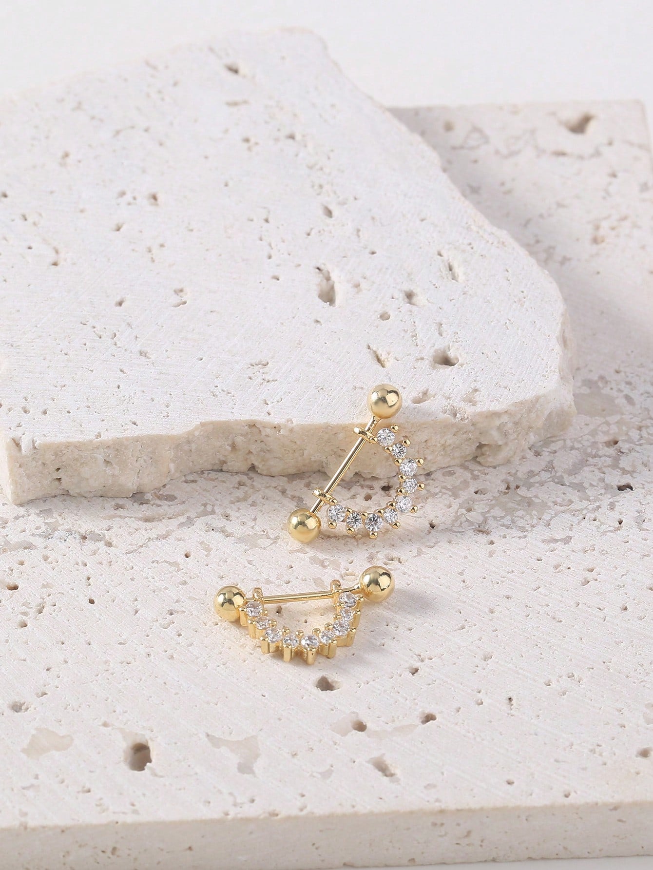 Rhinestone Decor Stud Earrings