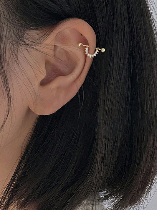 Rhinestone Decor Stud Earrings