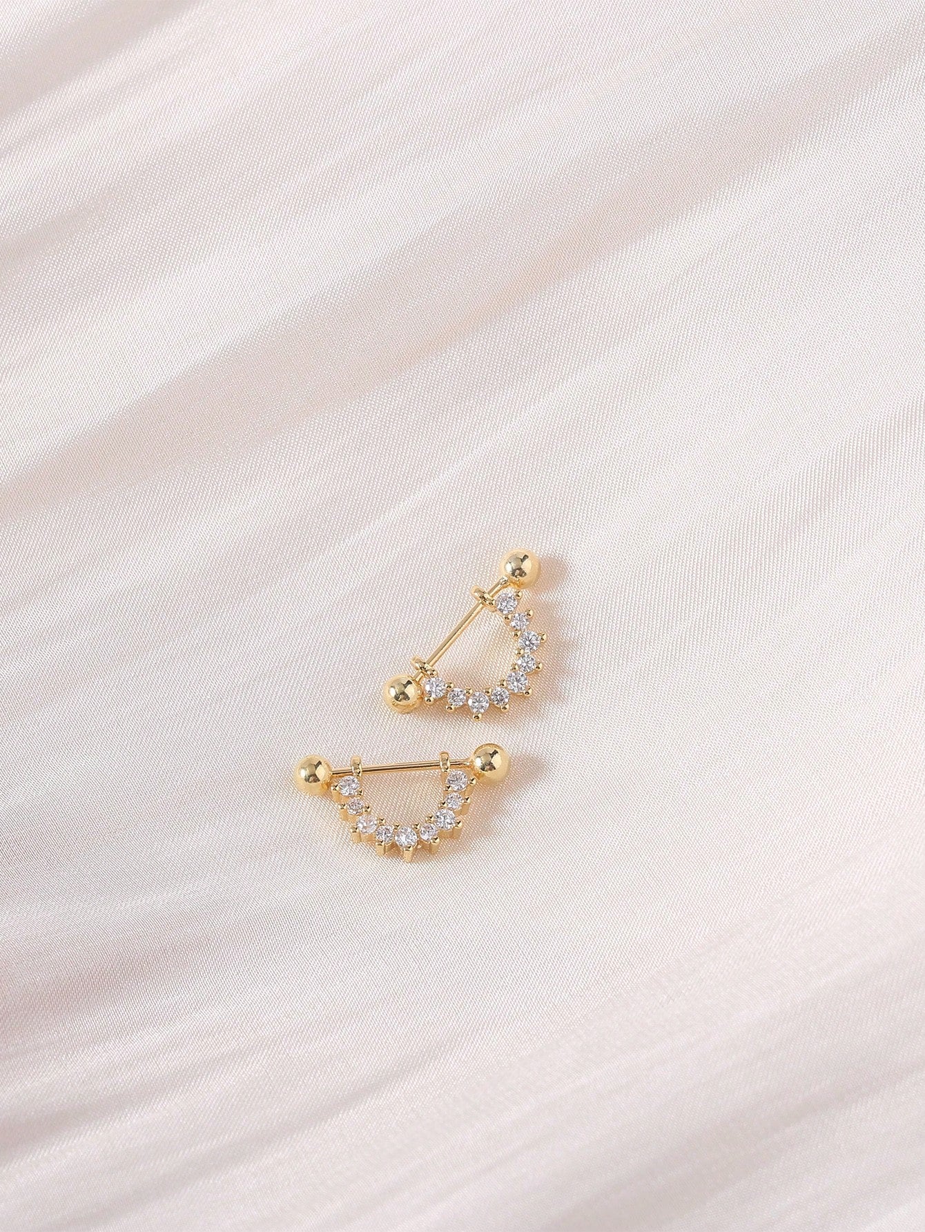 Rhinestone Decor Stud Earrings
