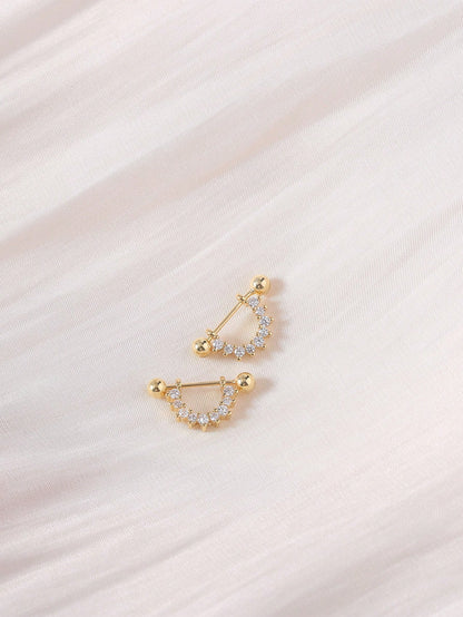 Rhinestone Decor Stud Earrings