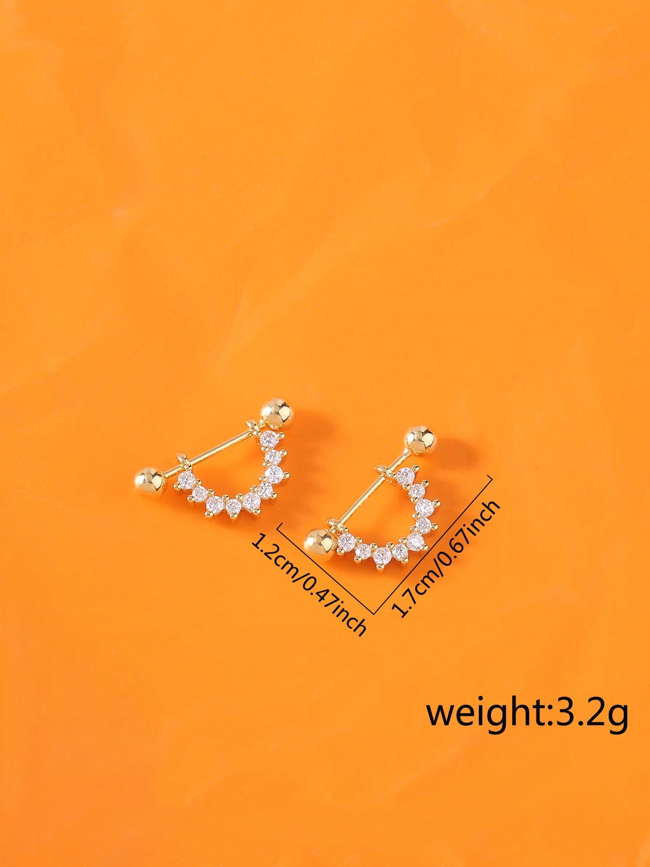 Rhinestone Decor Stud Earrings