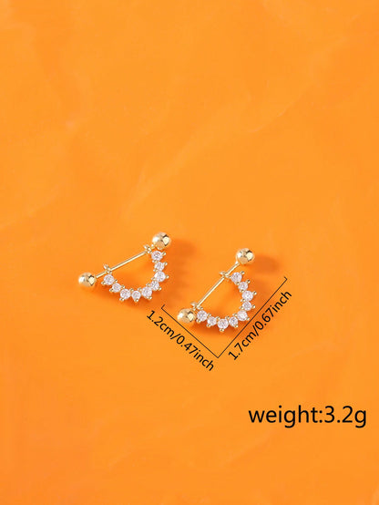 Rhinestone Decor Stud Earrings