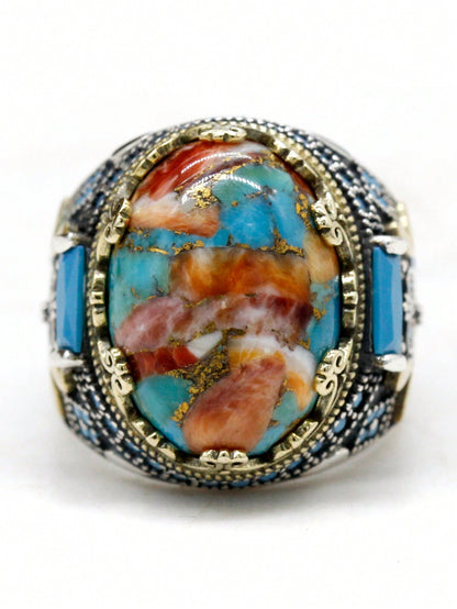 925 Sterling Silver Oyster Turquoise Ring