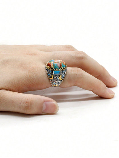 925 Sterling Silver Oyster Turquoise Ring