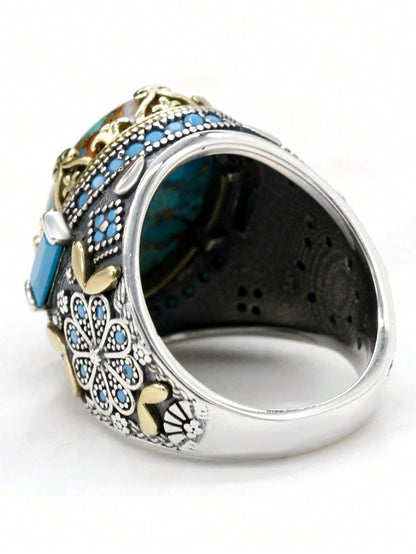 925 Sterling Silver Oyster Turquoise Ring