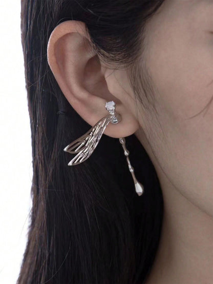 3D Hollow Dragonfly Metallic Earrings