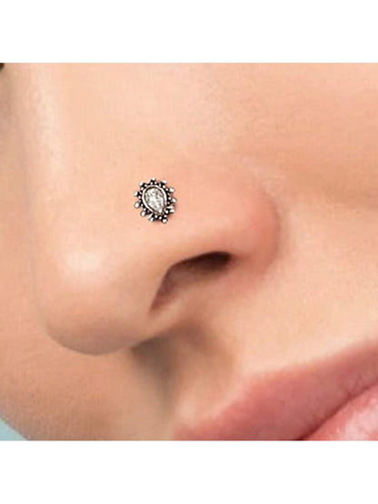 Surgical Stainless Steel Cubic Zirconia Nose Stud