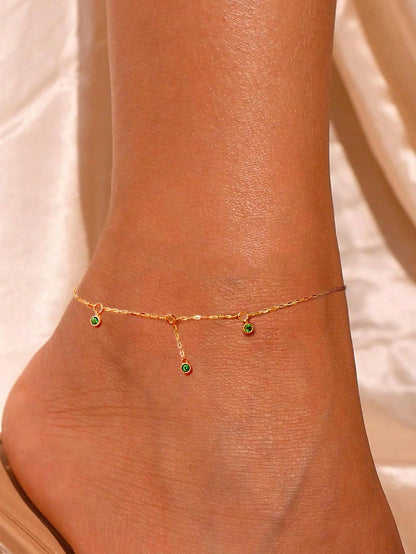 Aurora Mystique Green Zircon Anklet