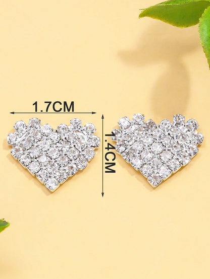 Silver Flower Rhinestone Breast Stickers – 2PCS