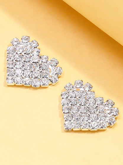 Silver Flower Rhinestone Breast Stickers – 2PCS