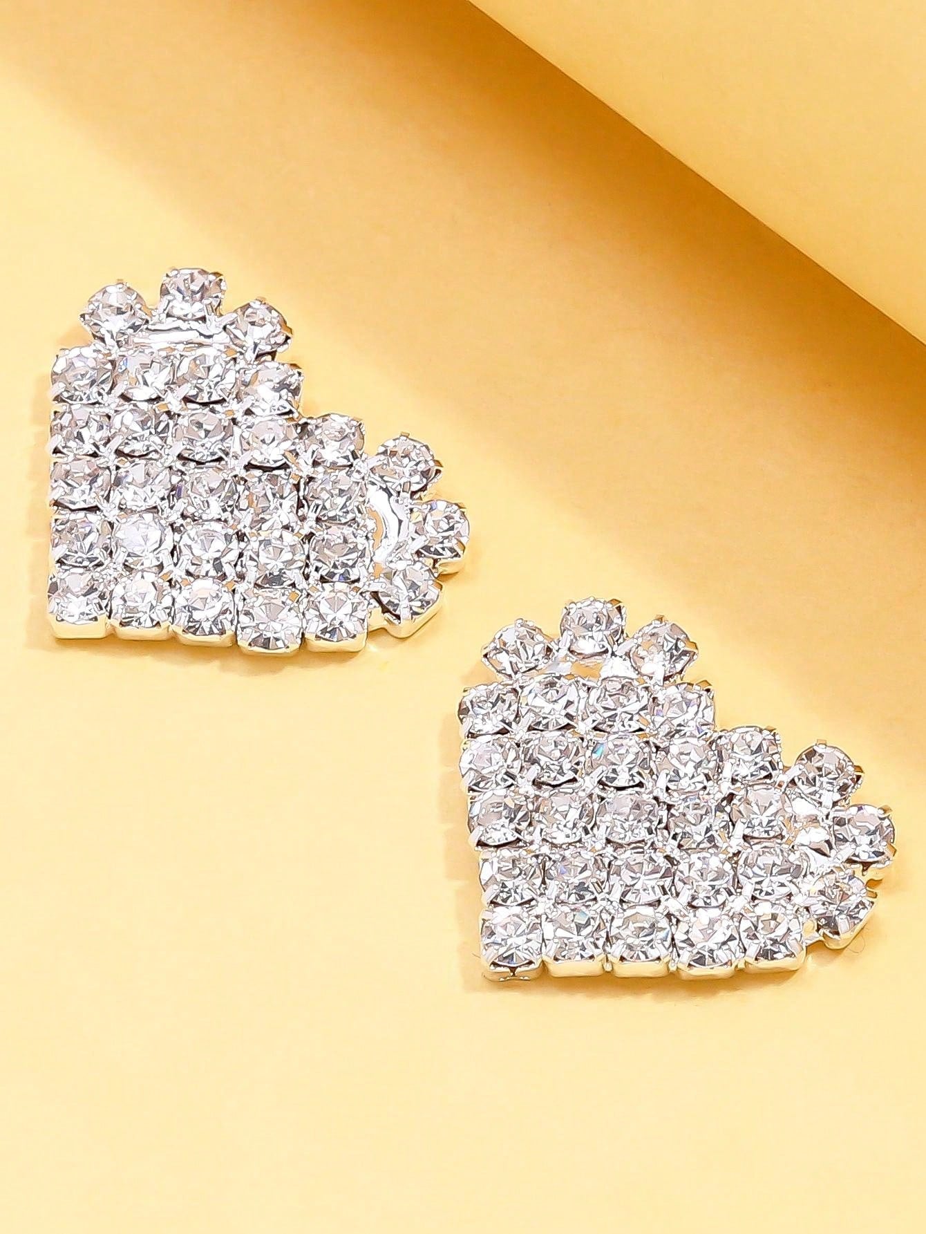 Silver Flower Rhinestone Breast Stickers – 2PCS