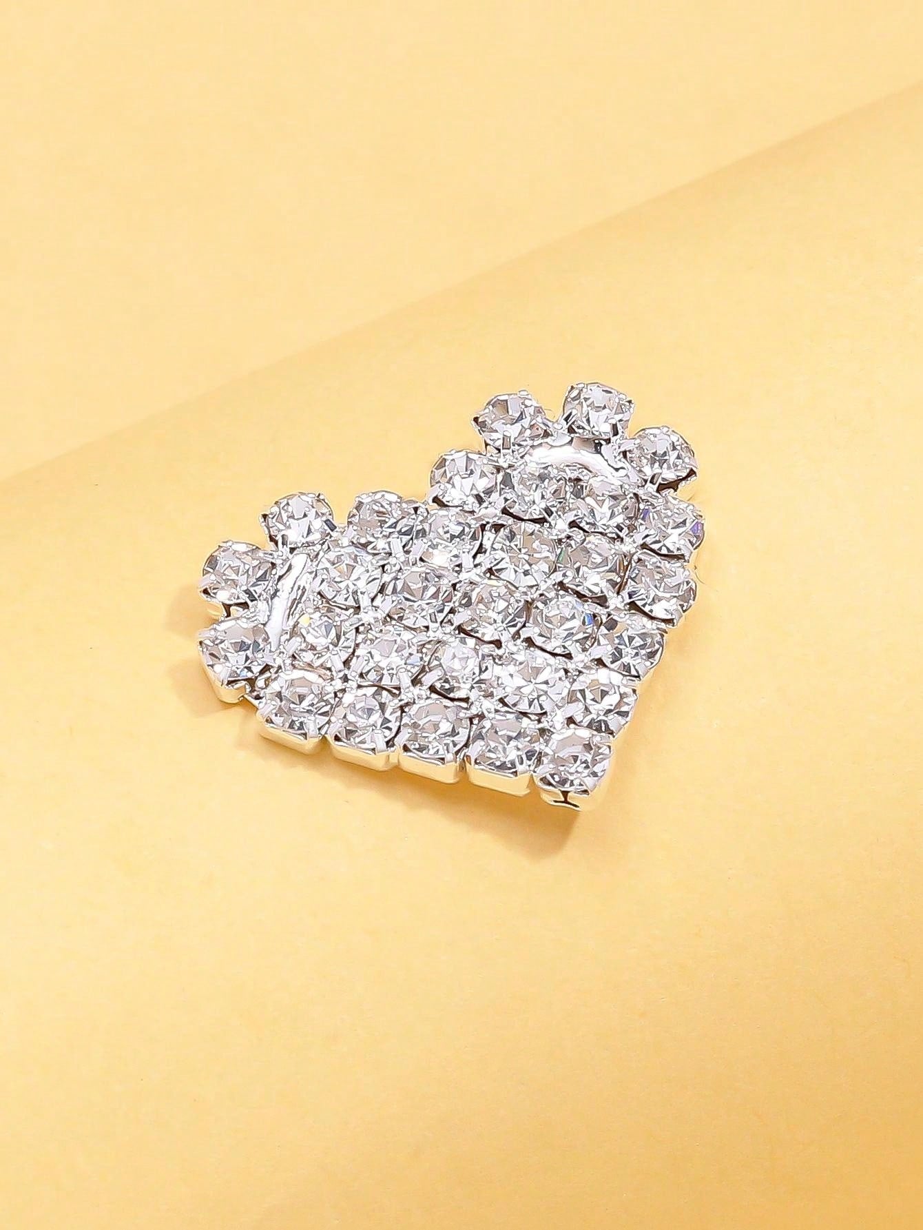 Silver Flower Rhinestone Breast Stickers – 2PCS