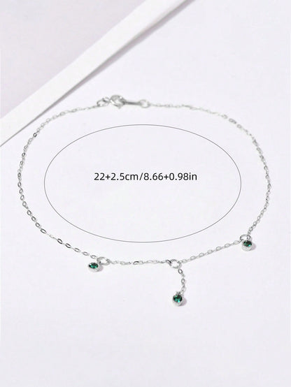 Aurora Mystique Green Zircon Anklet