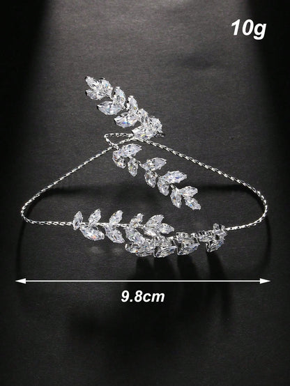 Bridal Crystal Leaf Hand Chain and Ring