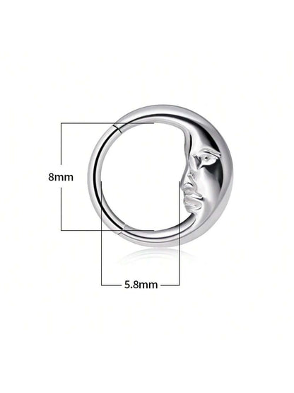 Titanium Moon Face Septum Ring – 16G