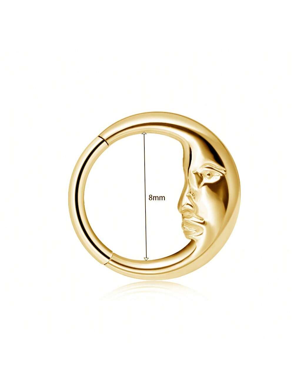 Titanium Moon Face Septum Ring – 16G
