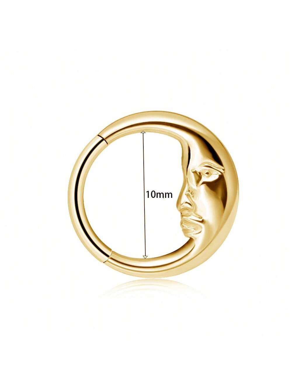 Titanium Moon Face Septum Ring – 16G