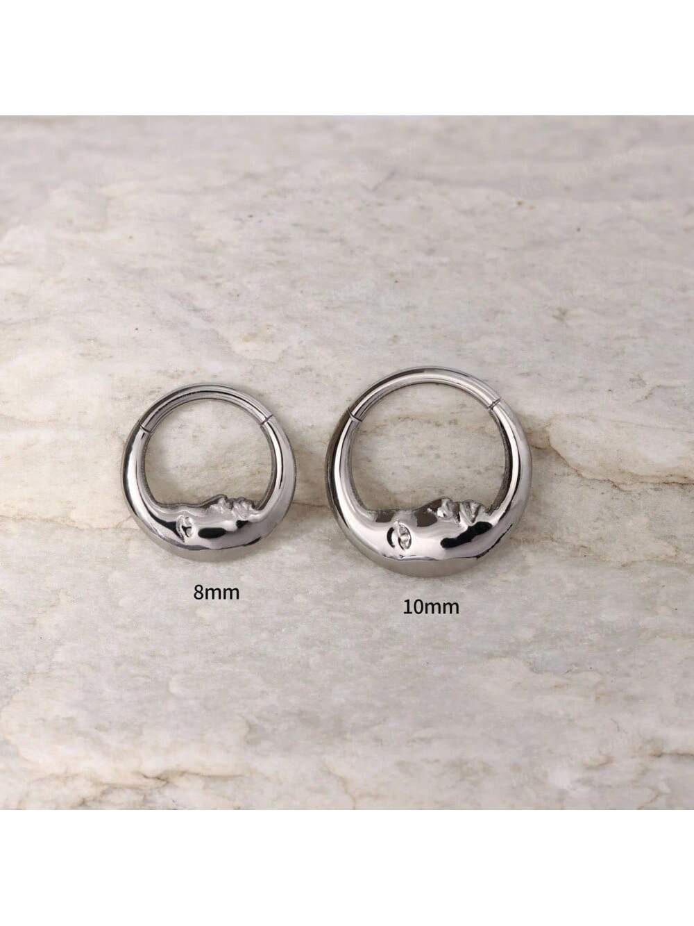 Titanium Moon Face Septum Ring – 16G