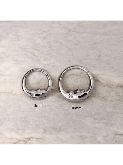 Titanium Moon Face Septum Ring – 16G