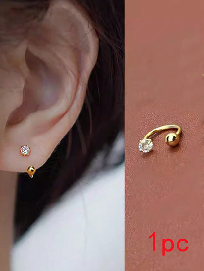 Rhinestone Decor Stud Earrings