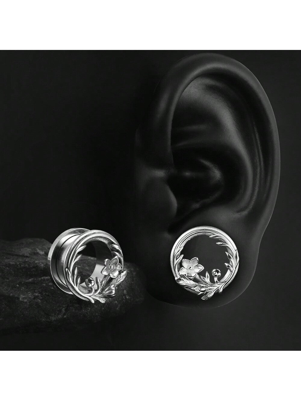 Flower Ear Gauges & Plugs – 2PCS Stainless Steel