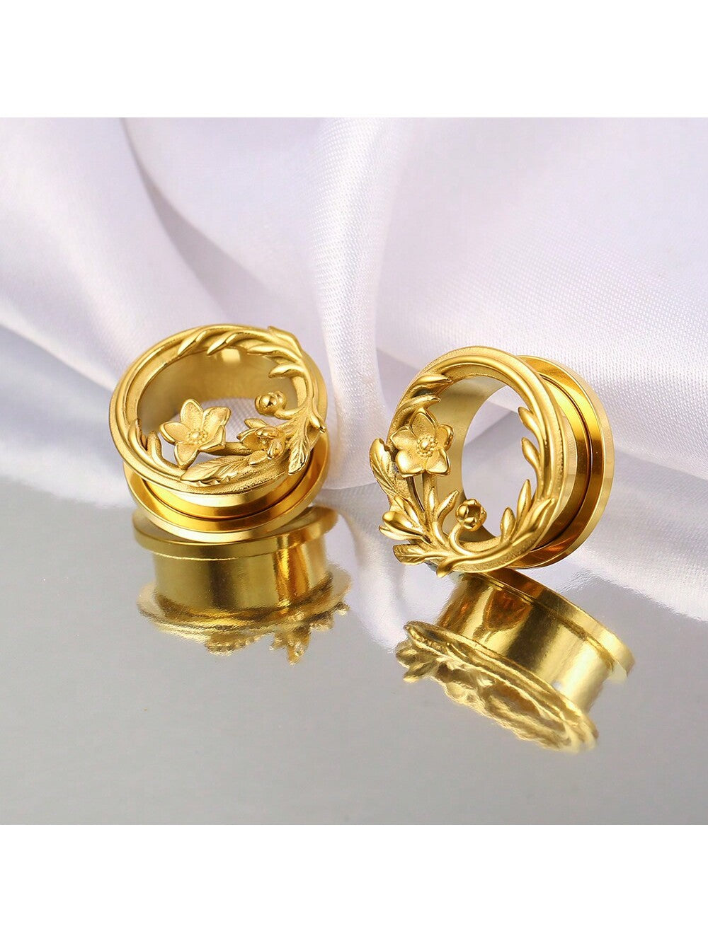 Flower Ear Gauges & Plugs – 2PCS Stainless Steel