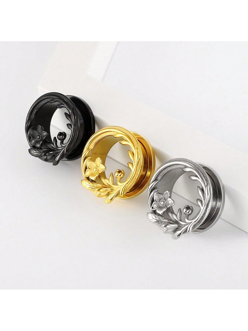 Flower Ear Gauges & Plugs – 2PCS Stainless Steel