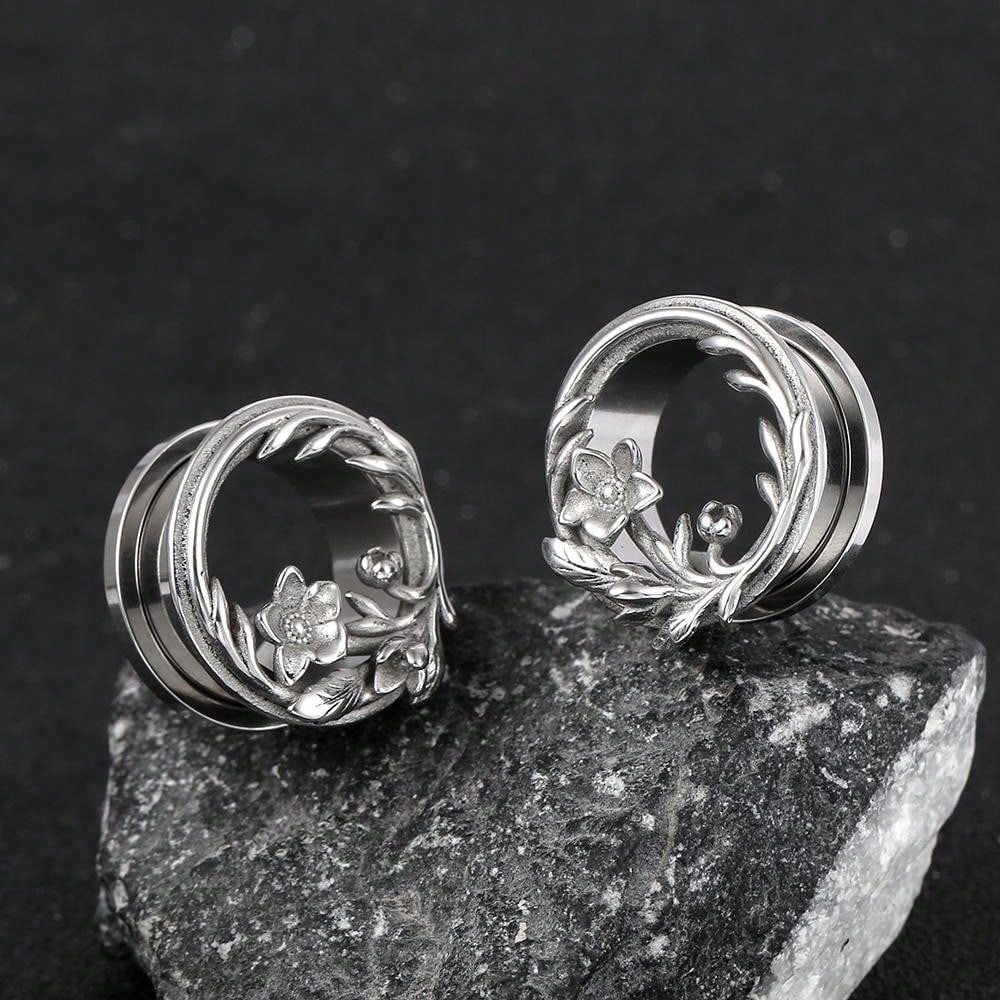 Flower Ear Gauges & Plugs – 2PCS Stainless Steel