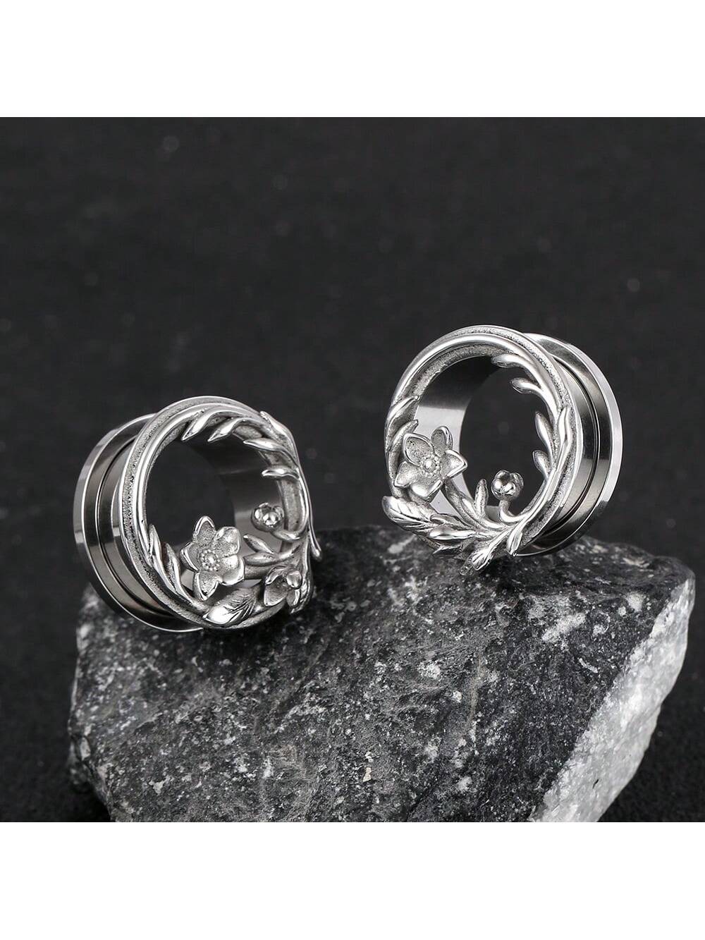 Flower Ear Gauges & Plugs – 2PCS Stainless Steel