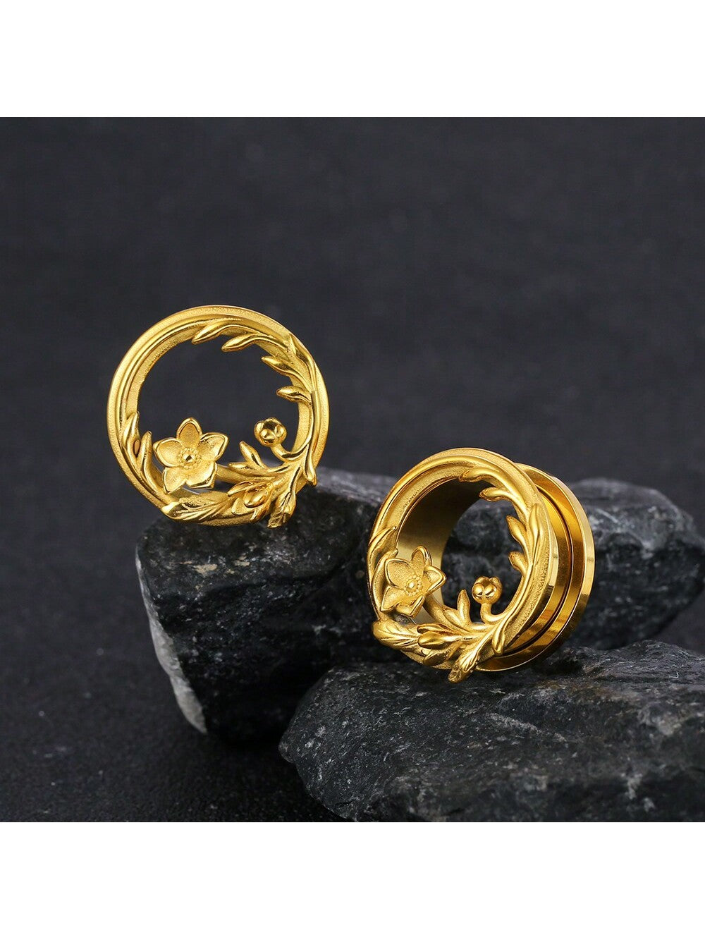 Flower Ear Gauges & Plugs – 2PCS Stainless Steel