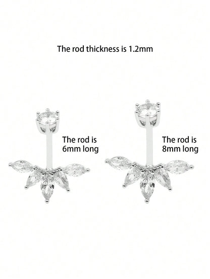S925 Sterling Silver Floral Navel Ring Belly Botton Piercing
