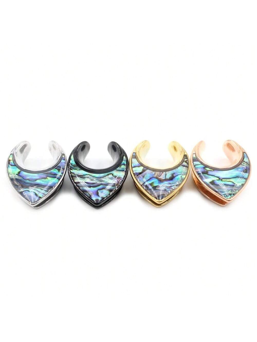 Natural Seashell Saddle Gauge Plugs – 2PCS