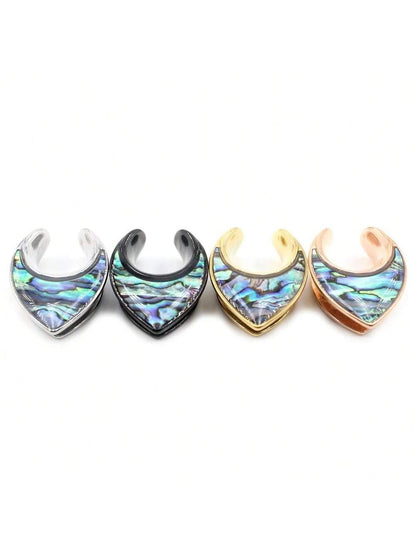 Natural Seashell Saddle Gauge Plugs – 2PCS