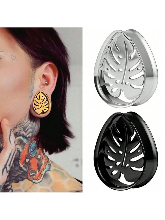 Water Drop Leaf Ear Tunnels & Gauges – 2PCS