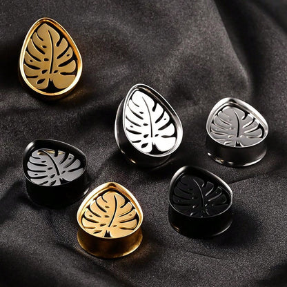 Water Drop Leaf Ear Tunnels & Gauges – 2PCS