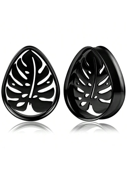 Water Drop Leaf Ear Tunnels & Gauges – 2PCS