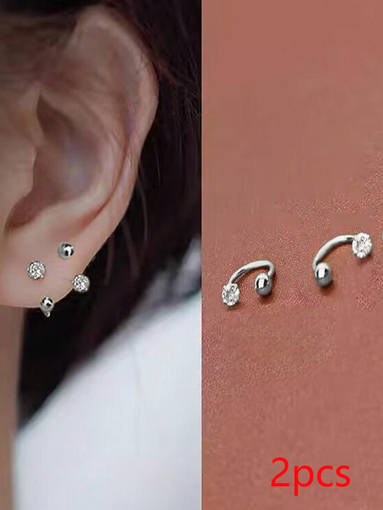 Rhinestone Decor Stud Earrings