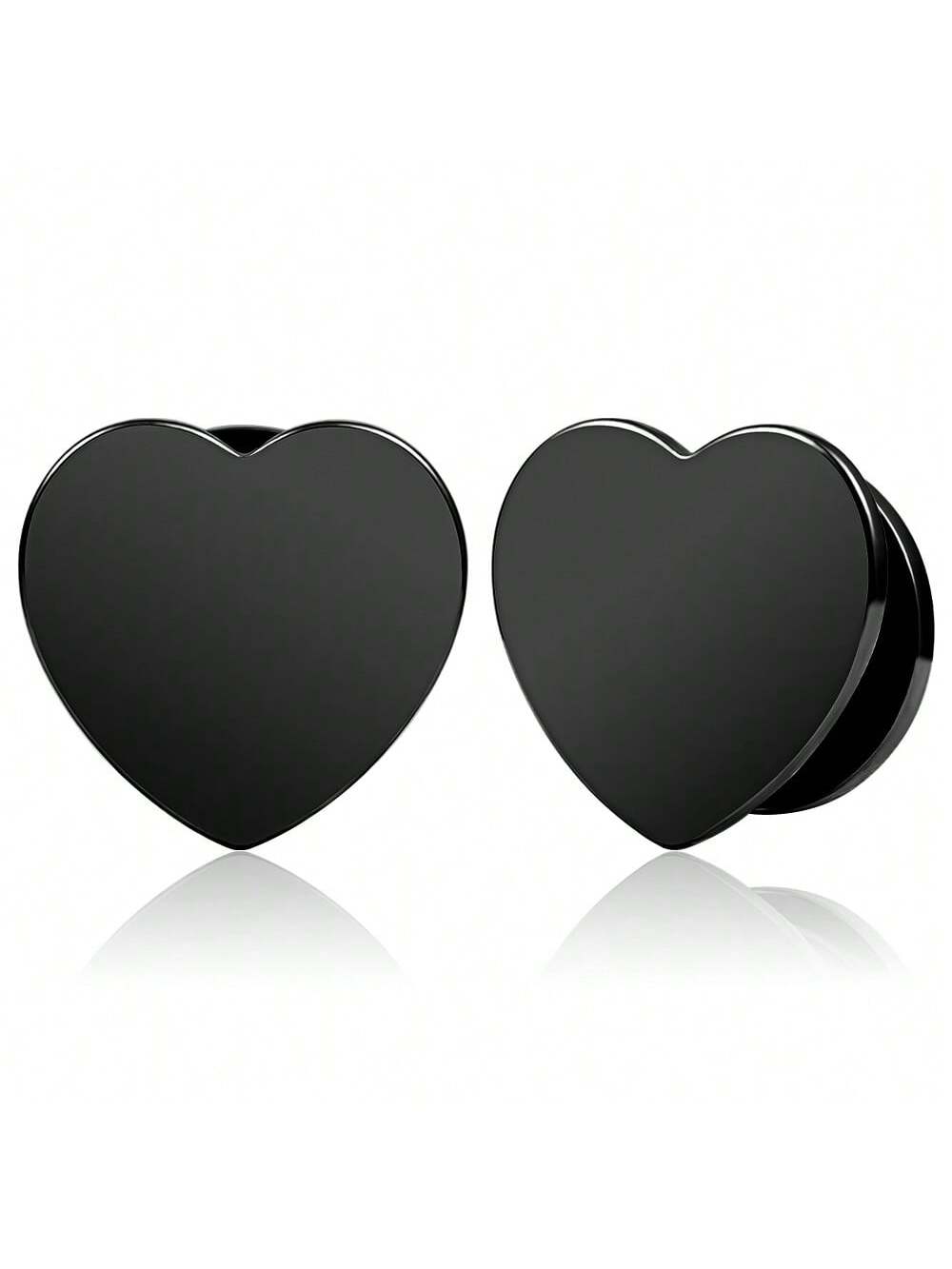 Elegant Heart Stainless Steel Ear Gauges – 2PCS