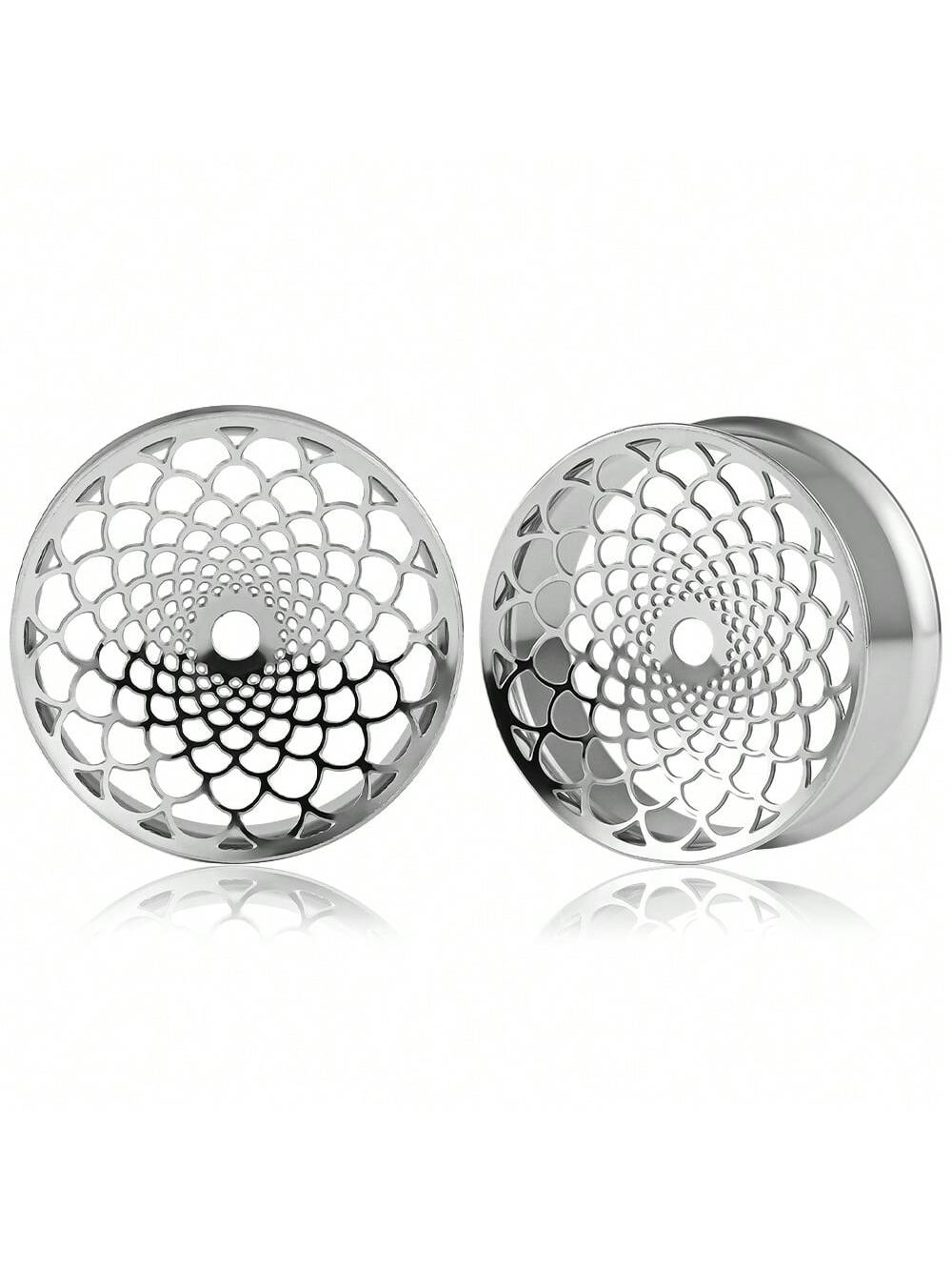 Elegant Net Pattern Hollow Ear Plugs – 2PCS