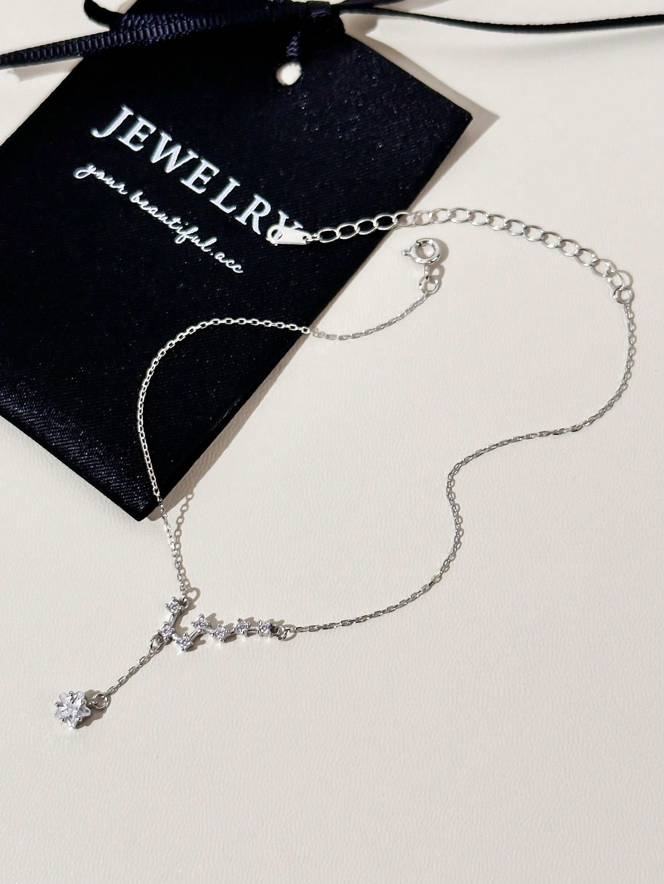 Sterling Silver Big Dipper CZ Anklet