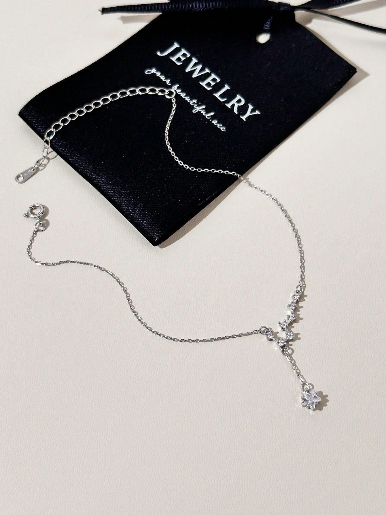 Sterling Silver Big Dipper CZ Anklet