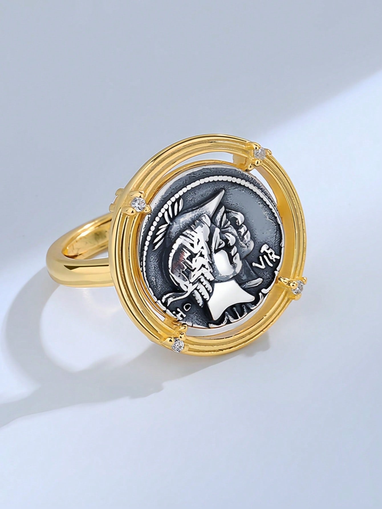 18K Gold-Plated S925 Silver Greek God Valor Ring