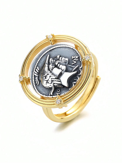 18K Gold-Plated S925 Silver Greek God Valor Ring