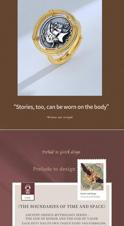 18K Gold-Plated S925 Silver Greek God Valor Ring