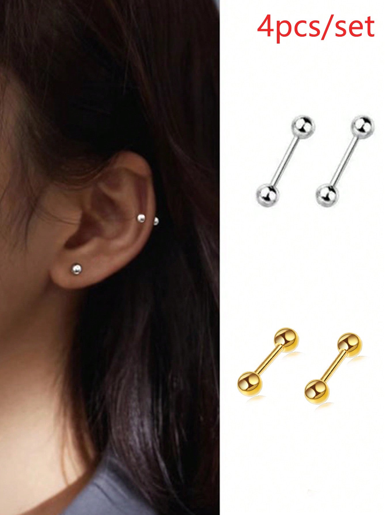 Rhinestone Decor Stud Earrings