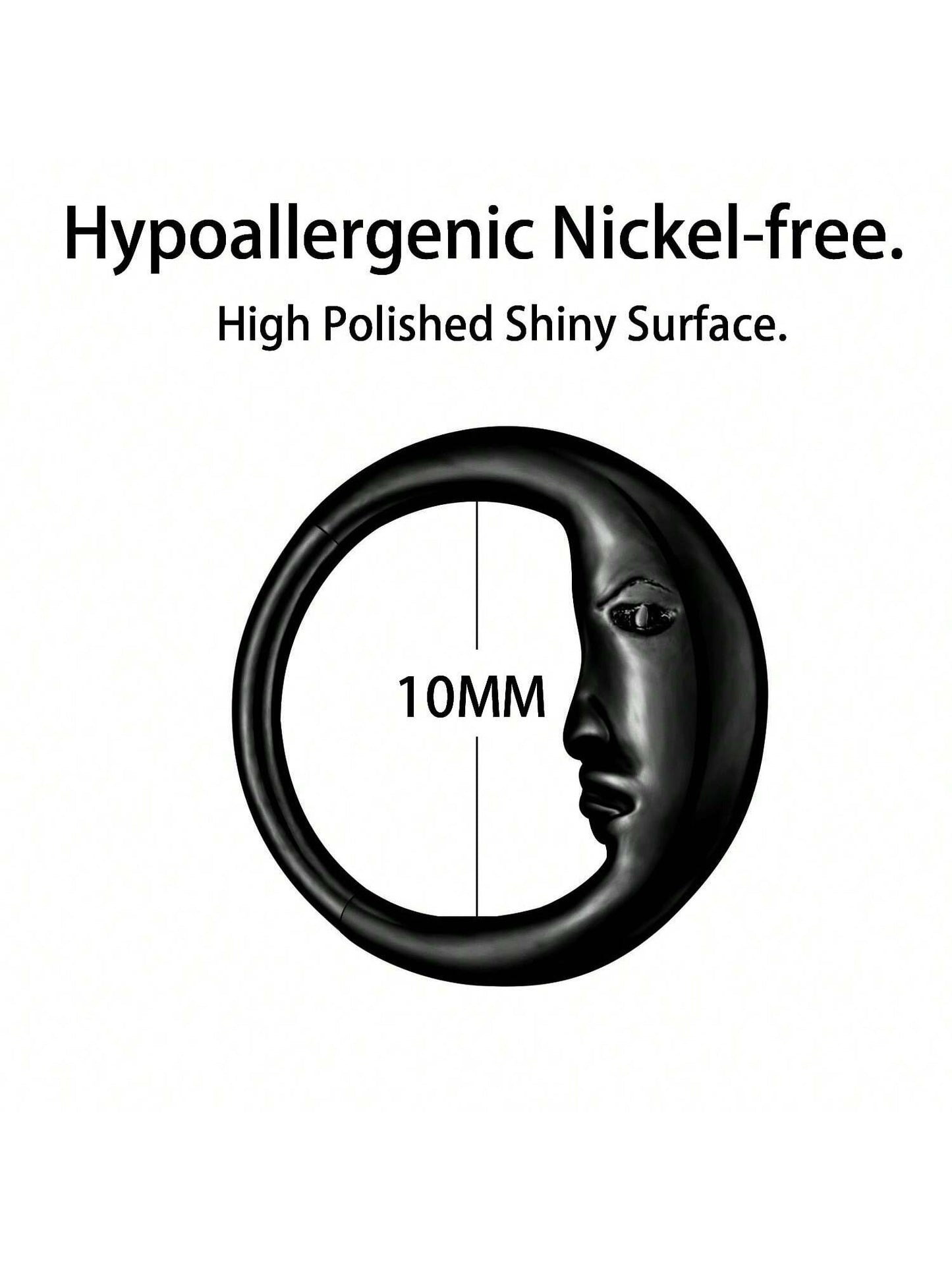 Titanium Moon Face Septum Ring – 16G